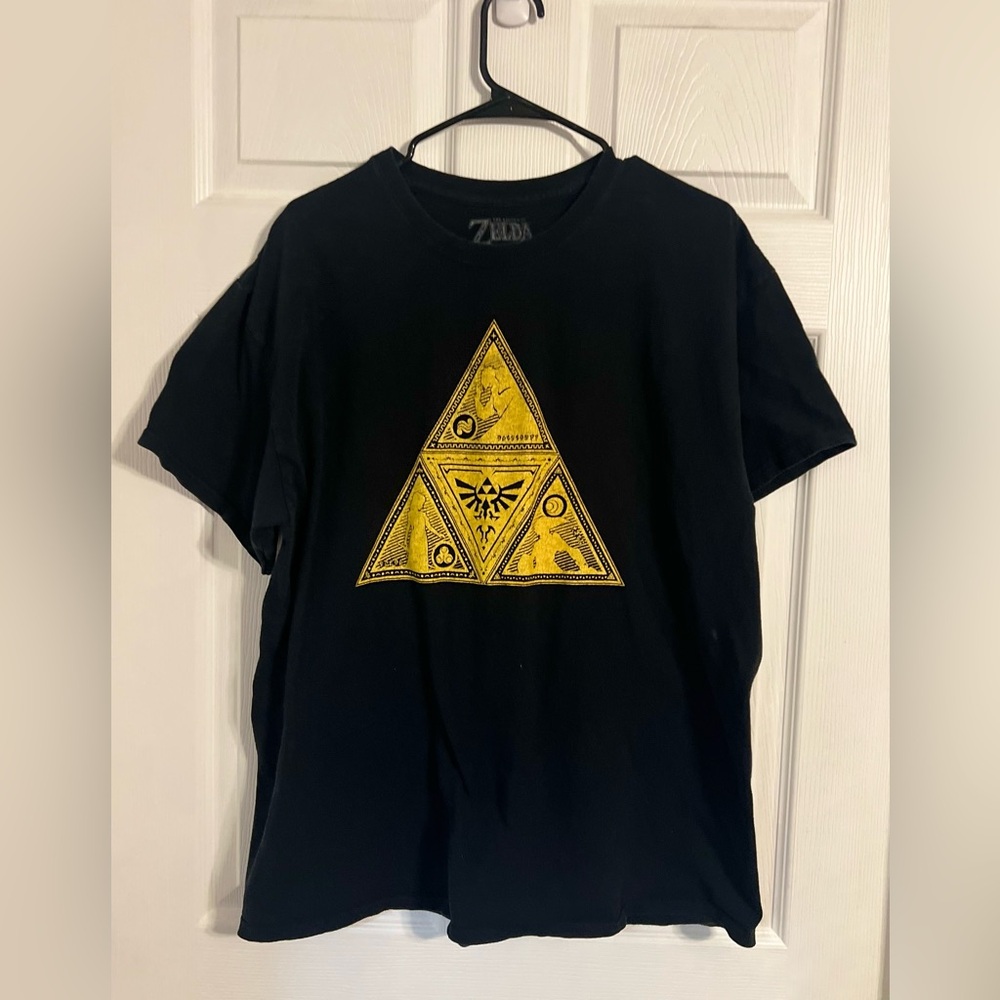 The Legend Of Zelda Mens Short Sleeve Triforce Graphic Print Size Xl Crew Neck
